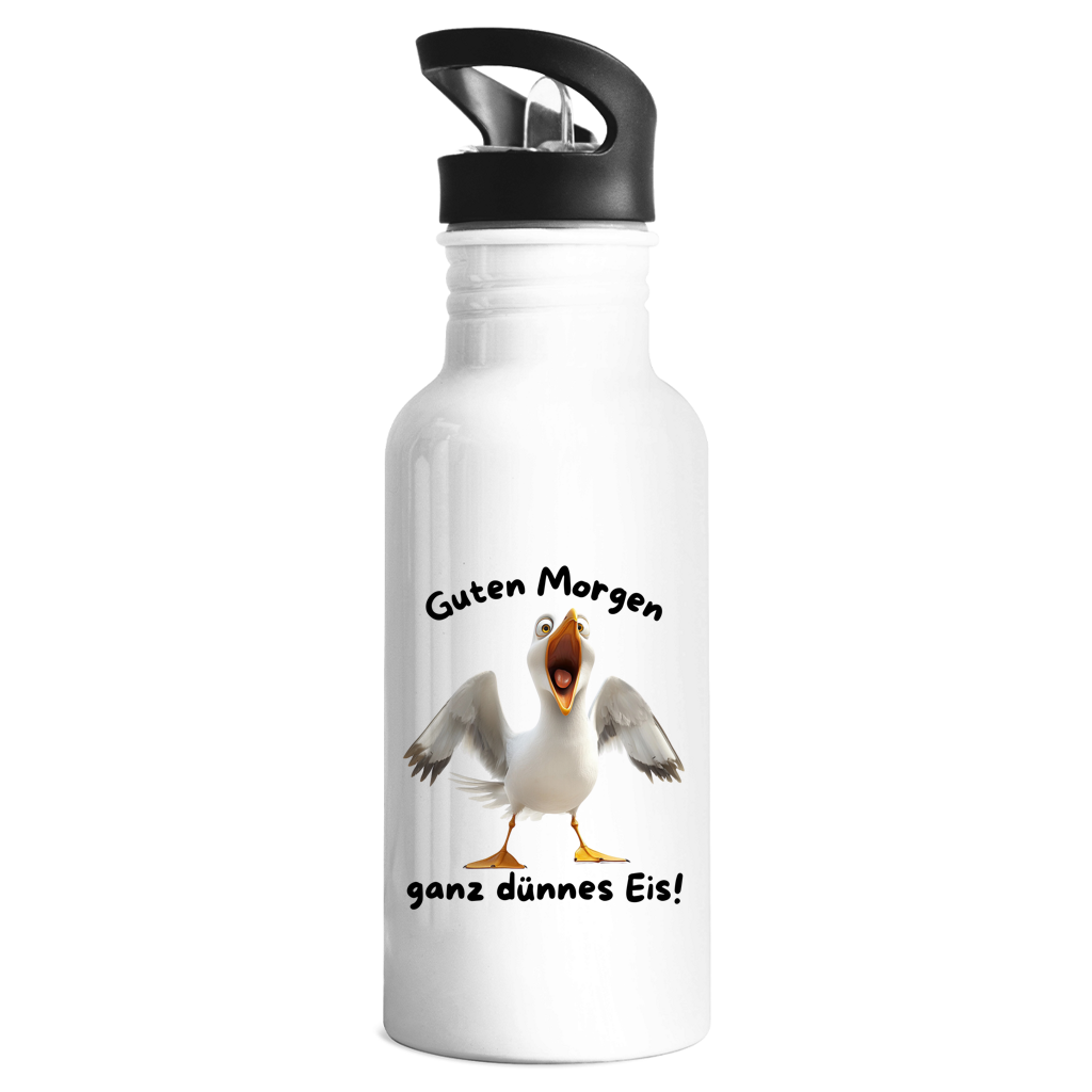 Edelstahl-Trinkflasche Möve mit Motiv: ganz dünnes Eis