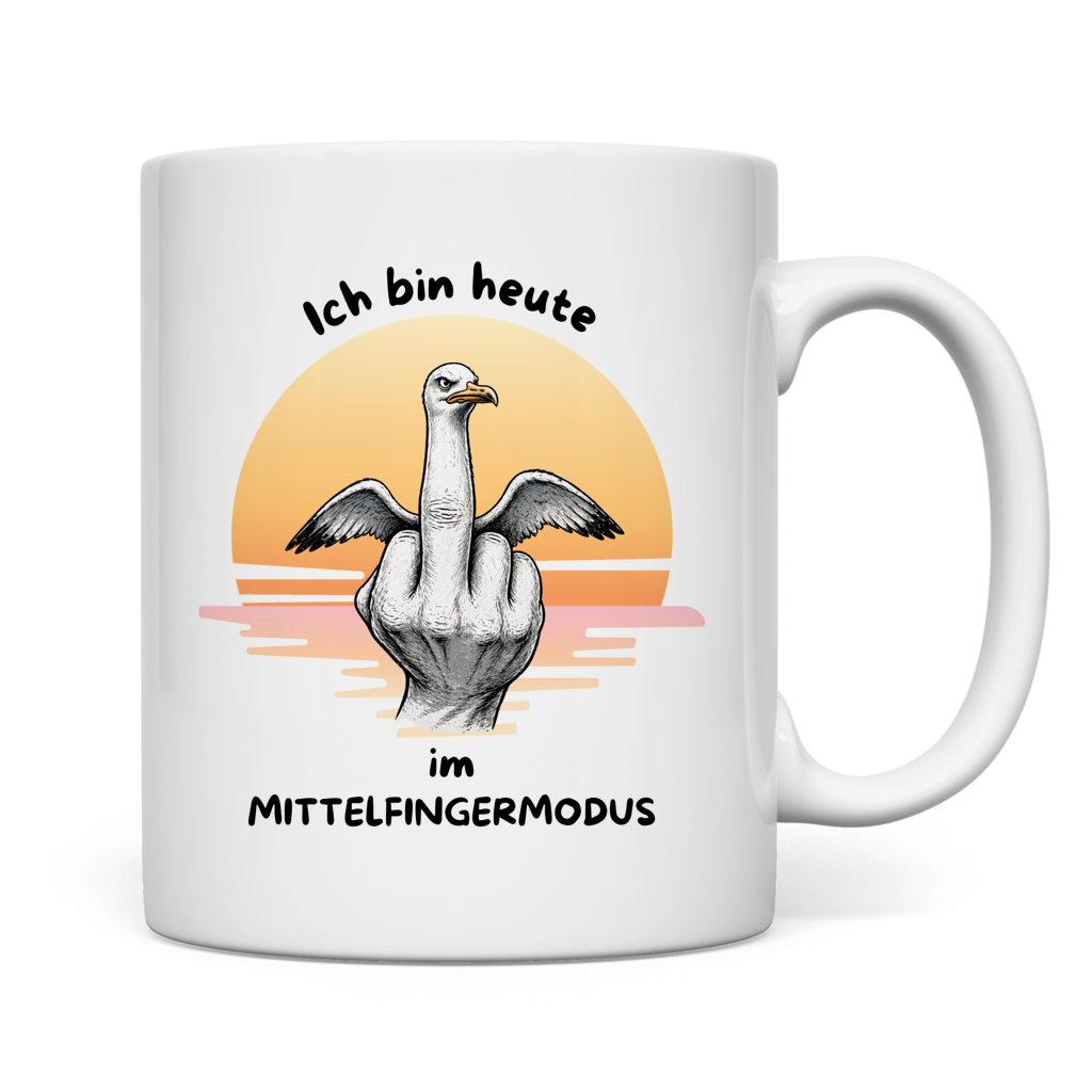 Tasse Möve mit Motiv: Mittelfingermodus