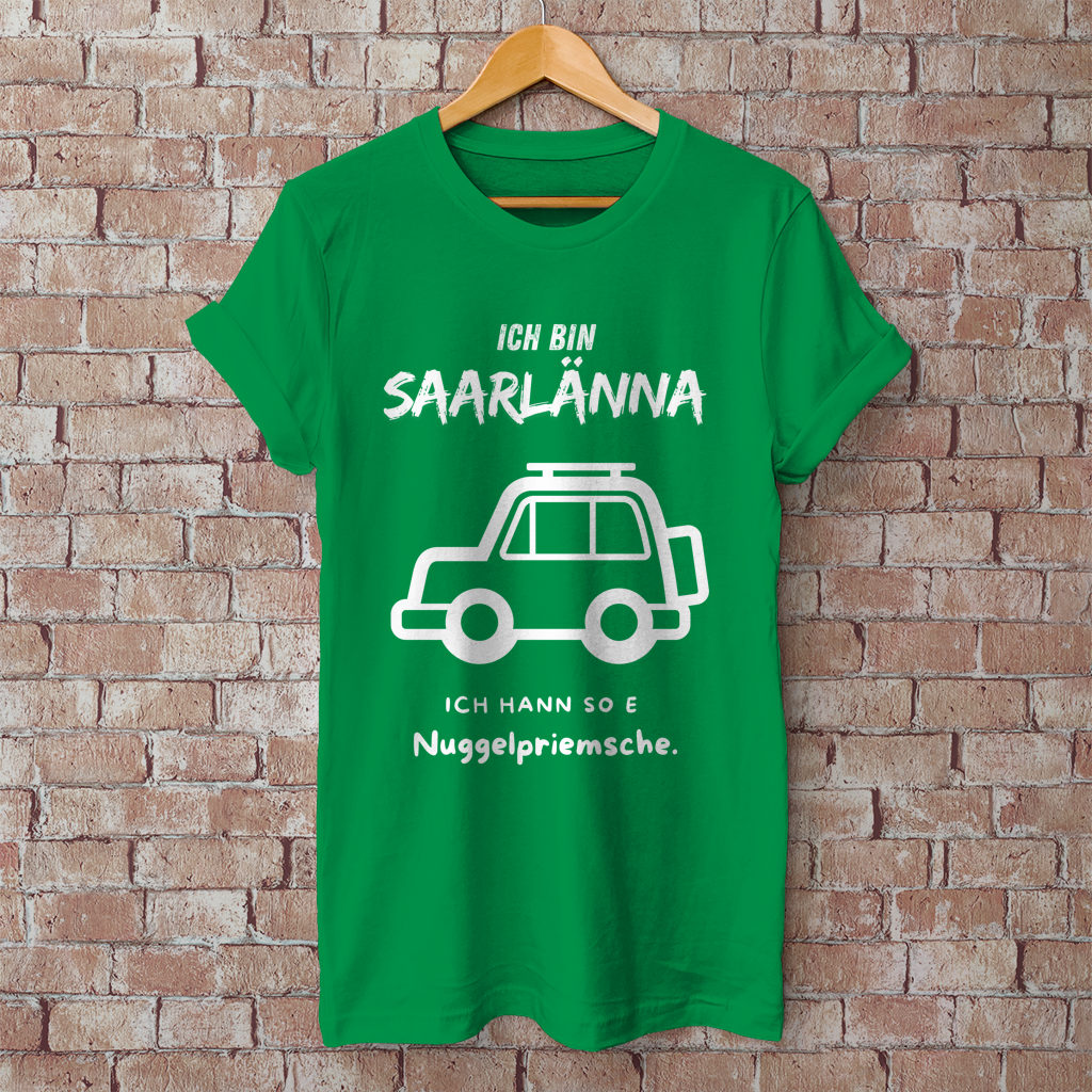 Herren T-Shirt mit Motiv: Ich bin Saarlänna - Nuggelpriemsche.