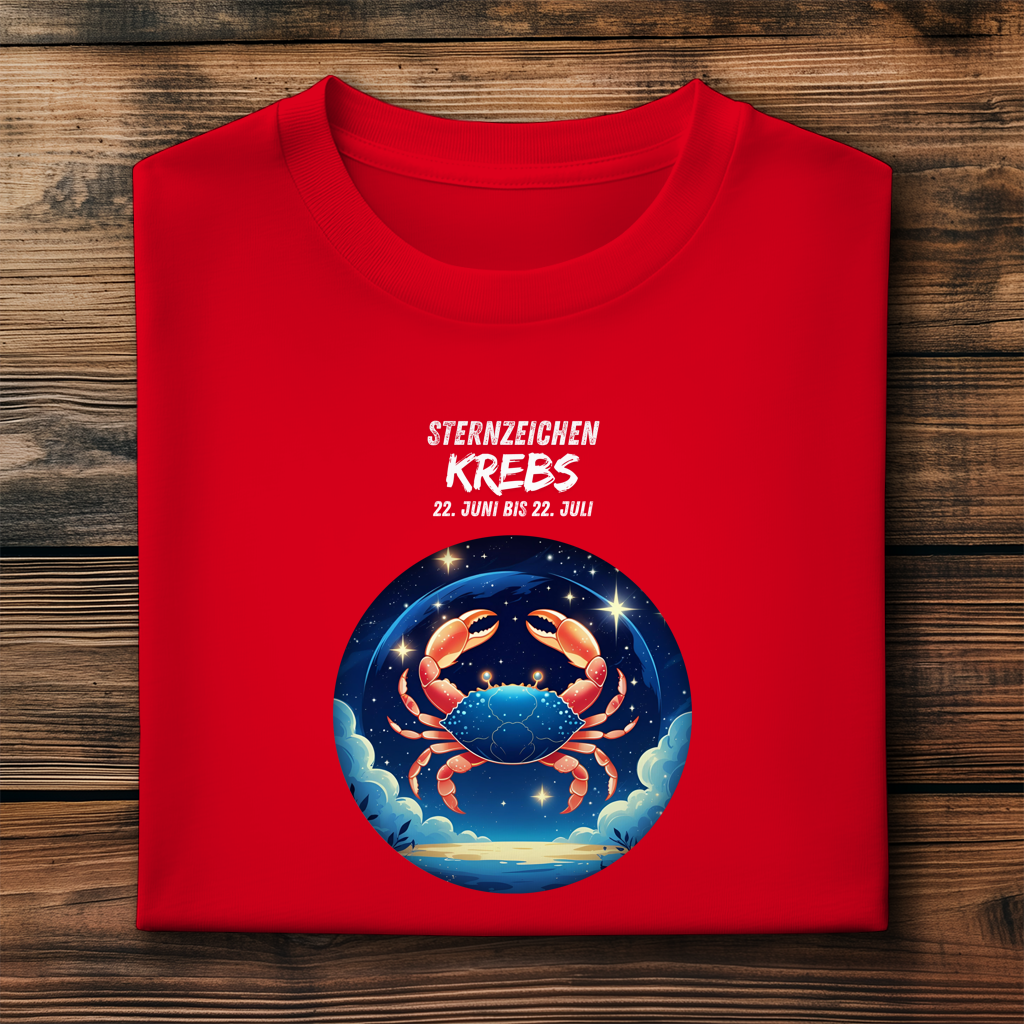 Herren Premium Bio T-Shirt ,mit Sternzeichen Motiv: Krebs