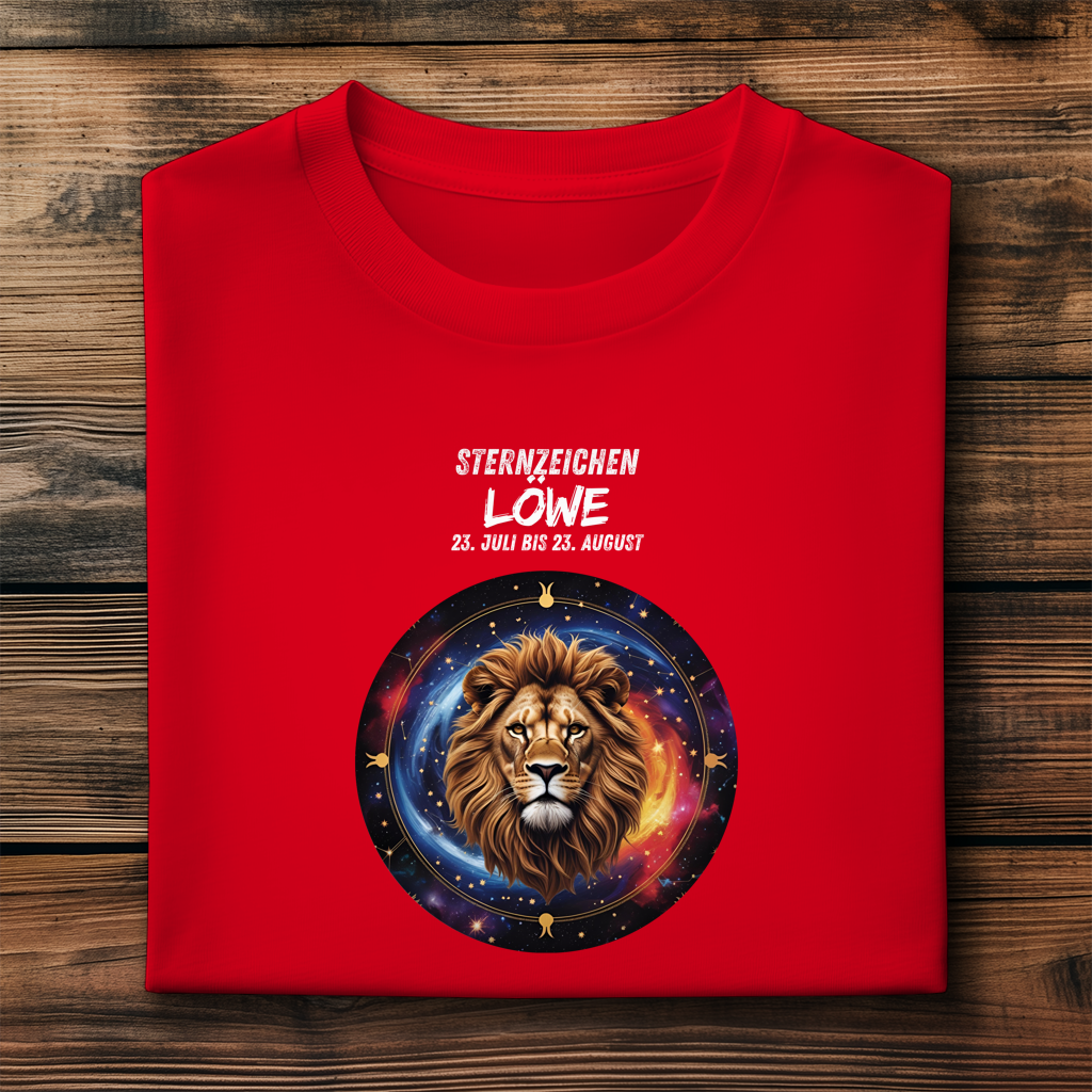 Herren Premium Bio T-Shirt ,mit Sternzeichen Motiv: Löwe