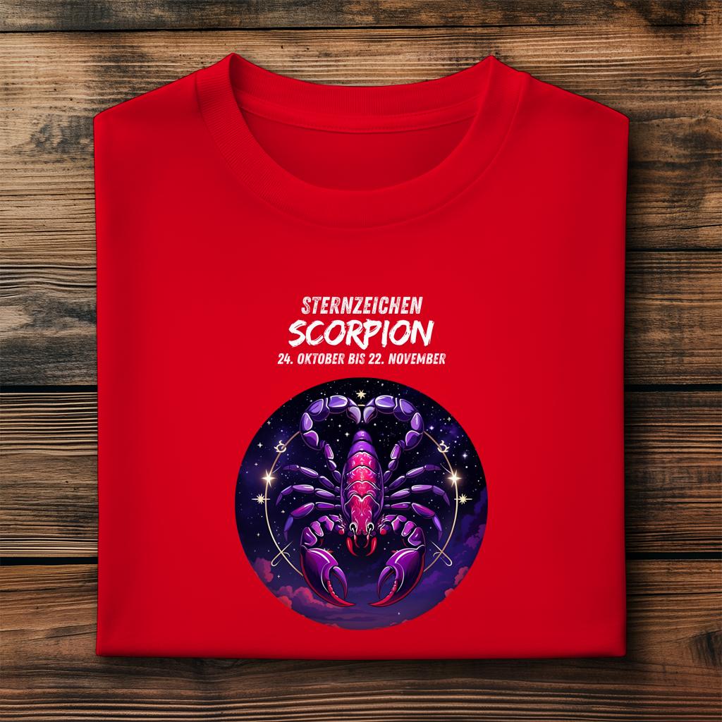 Herren Premium Bio T-Shirt ,mit Sternzeichen Motiv: Scorpion