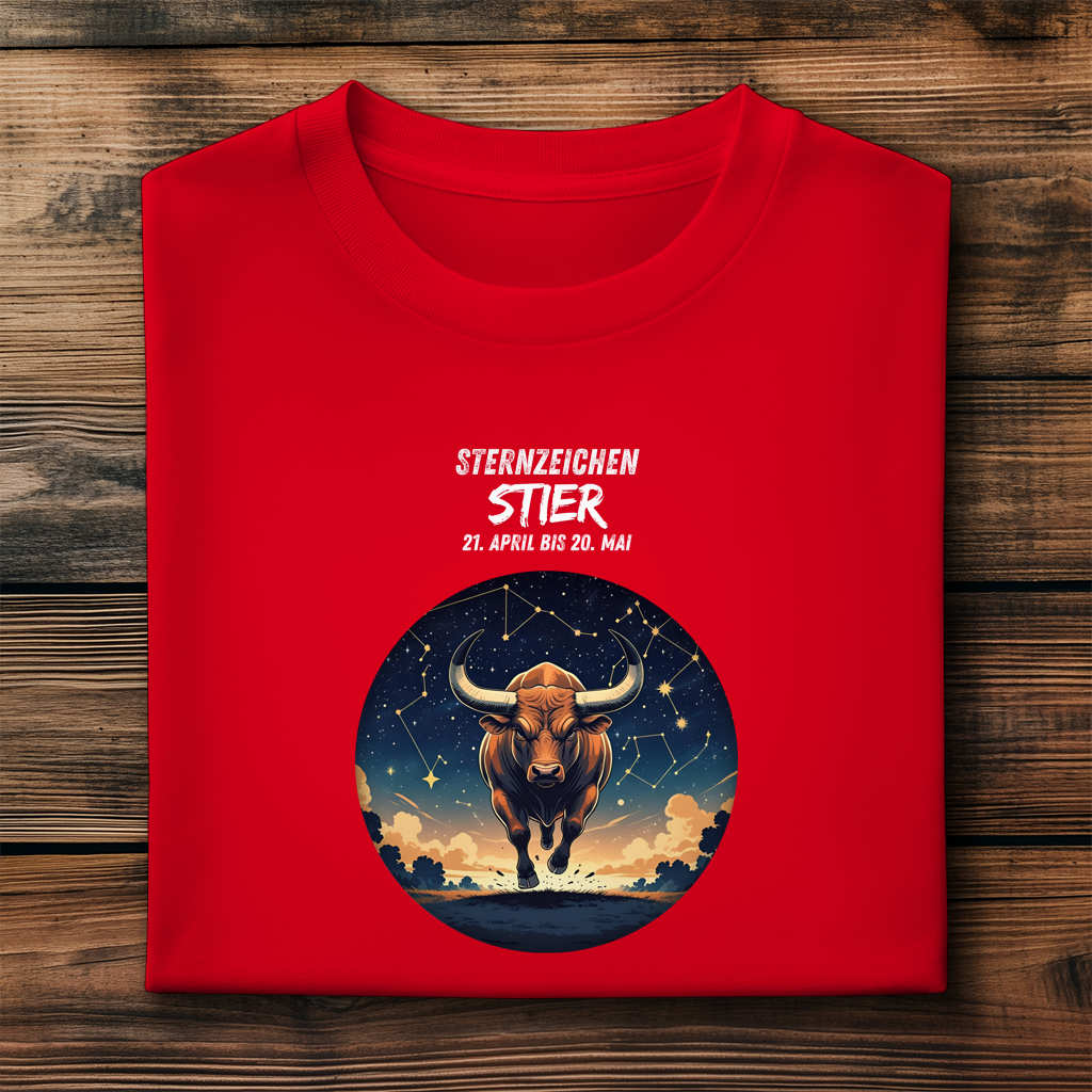 Herren Premium Bio T-Shirt ,mit Sternzeichen Motiv: Stier