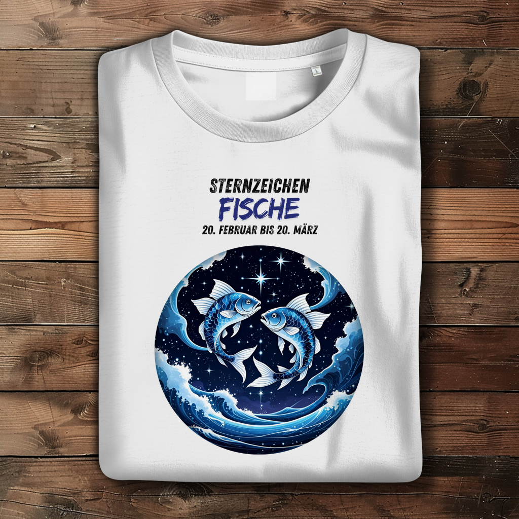 Damen Premium Bio T-Shirt ,mit Sternzeichen Motiv: Fische