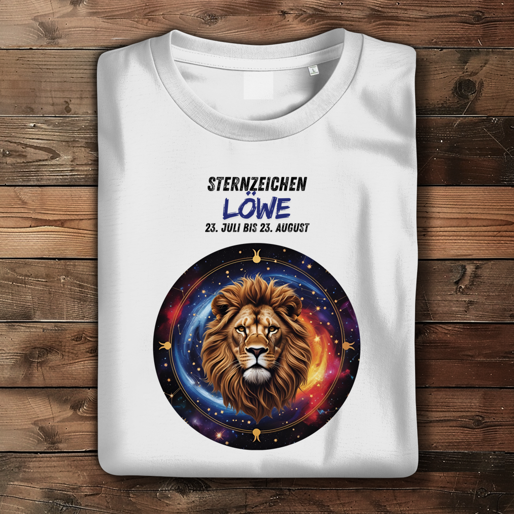 Damen Premium Bio T-Shirt ,mit Sternzeichen Motiv: Löwe