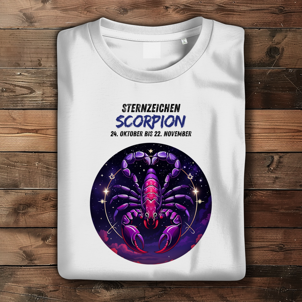 Damen Premium Bio T-Shirt ,mit Sternzeichen Motiv: Scorpion