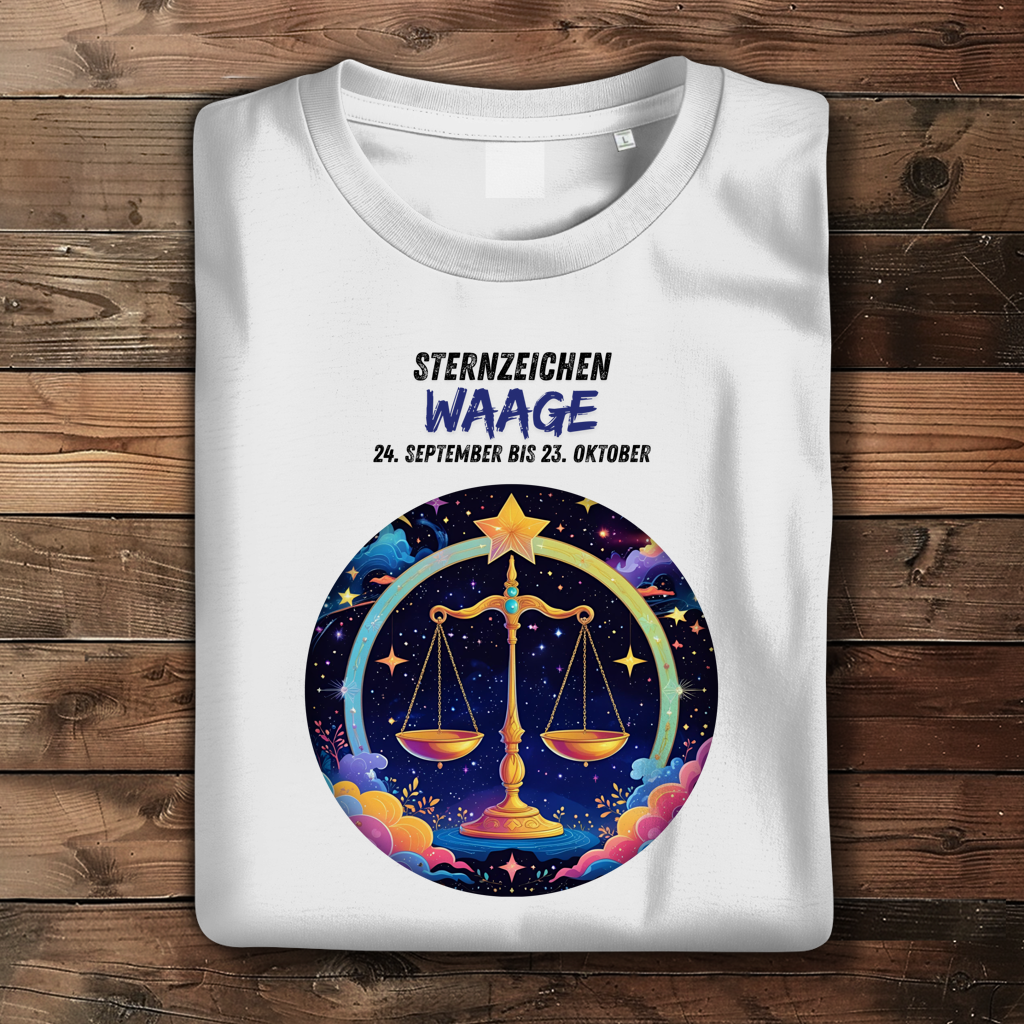 Damen Premium Bio T-Shirt ,mit Sternzeichen Motiv: Waage