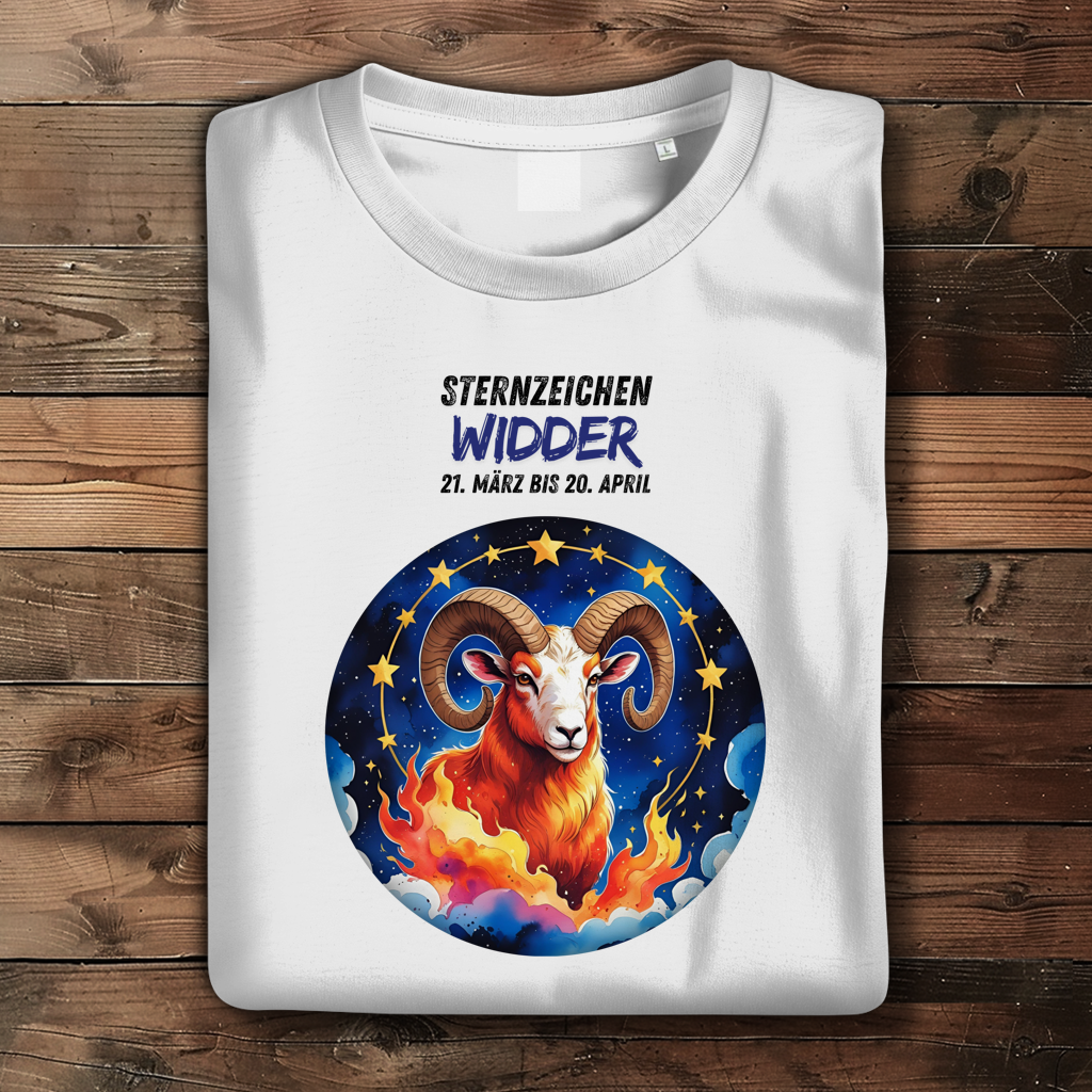 Damen Premium Bio T-Shirt ,mit Sternzeichen Motiv: Widder