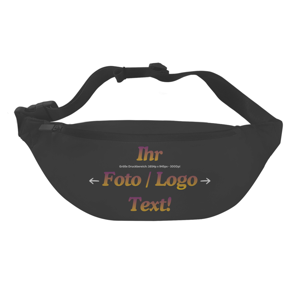 Gürteltasche mit ihrem Foto / Text