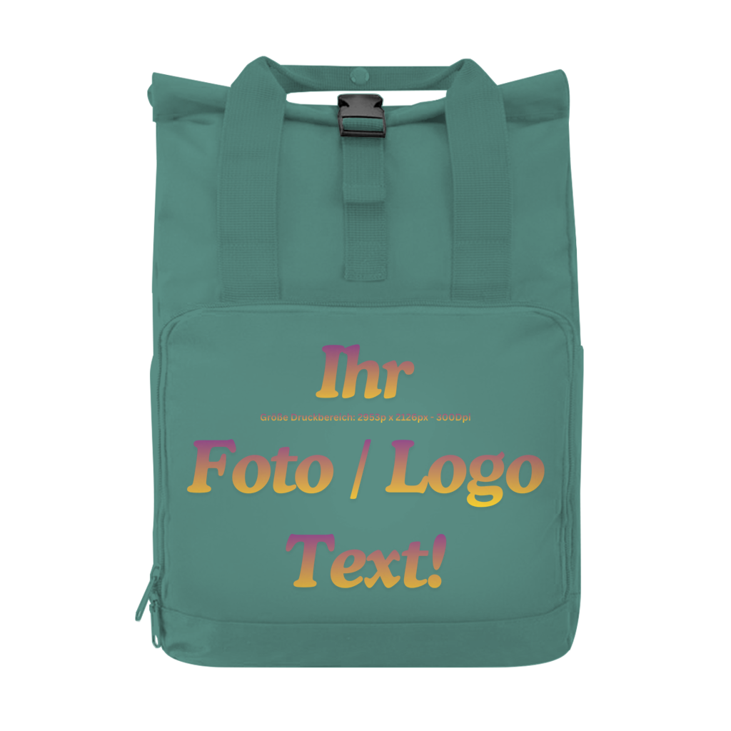 Rucksack mit Seitentasche mit ihrem Foto / Text