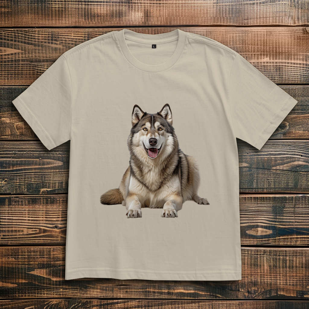 Oversize T-Shirt mit Motiv: Alaskan-Malamute