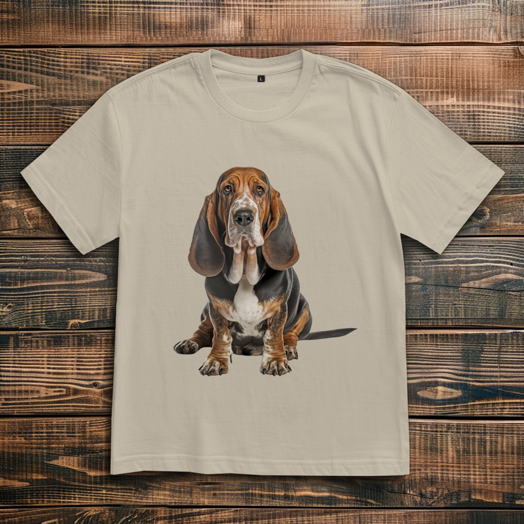 Oversize T-Shirt mit Motiv: Basset-Hound