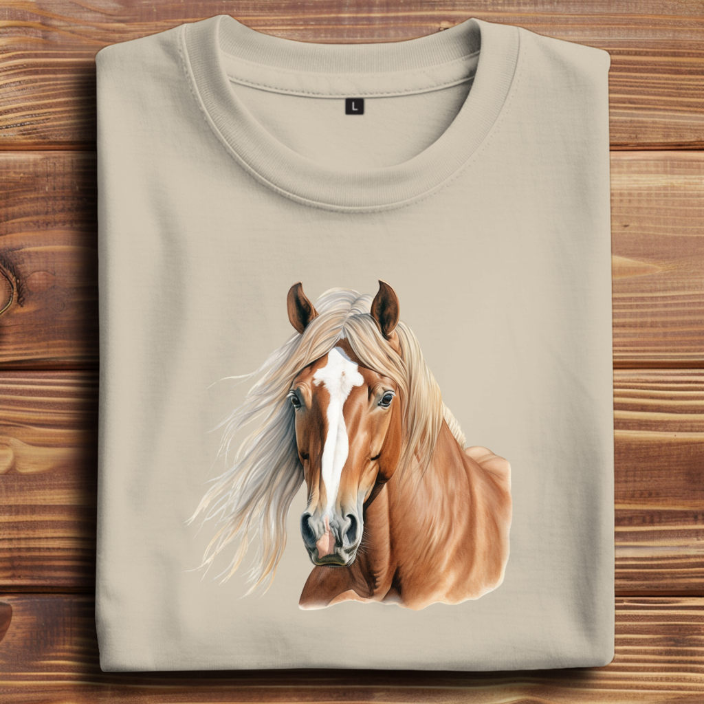 Oversize T-Shirt mit Motiv: Pferd-24