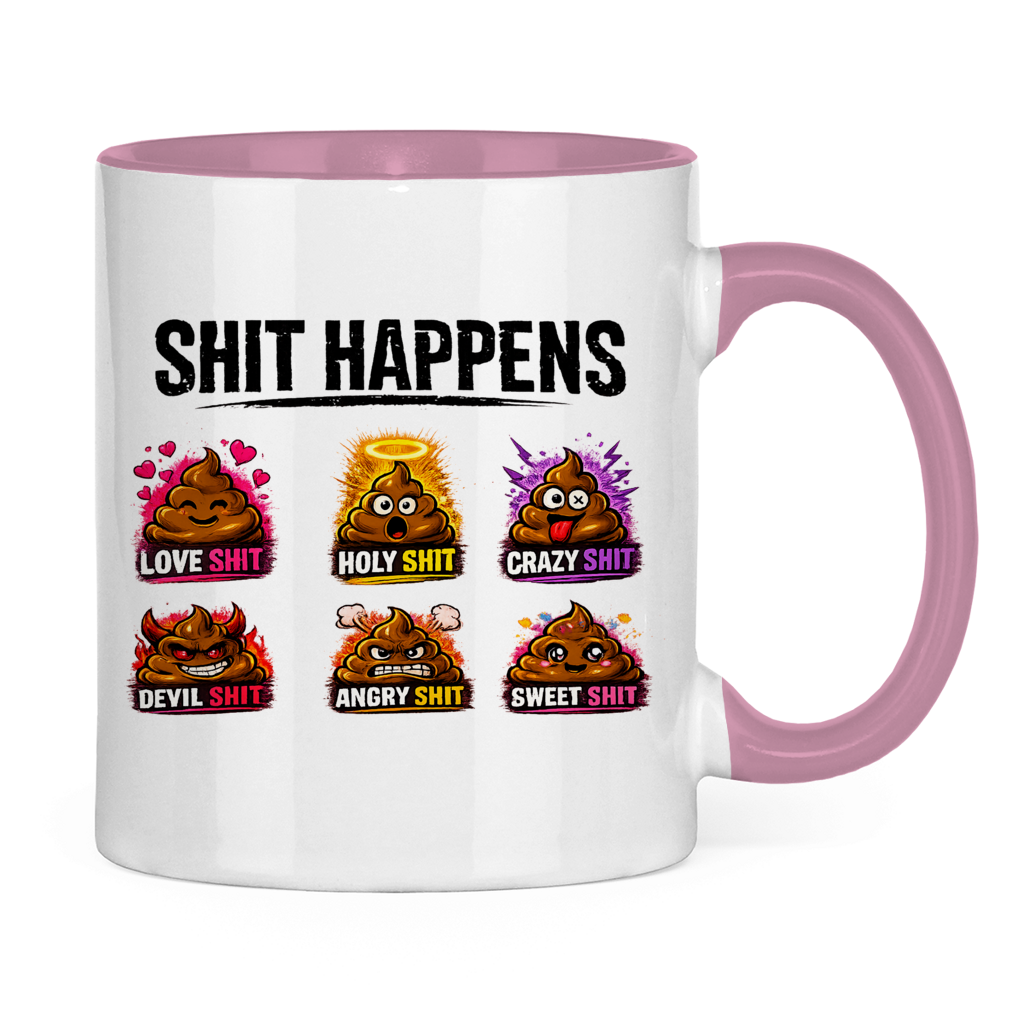 Tasse bicolore avec motif : Merde arrive