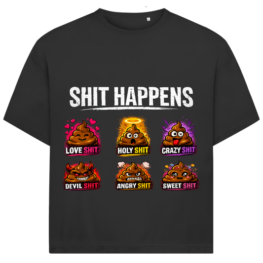 Jack and Jones Oversize T-Shirt mit Motiv: Shit Happens