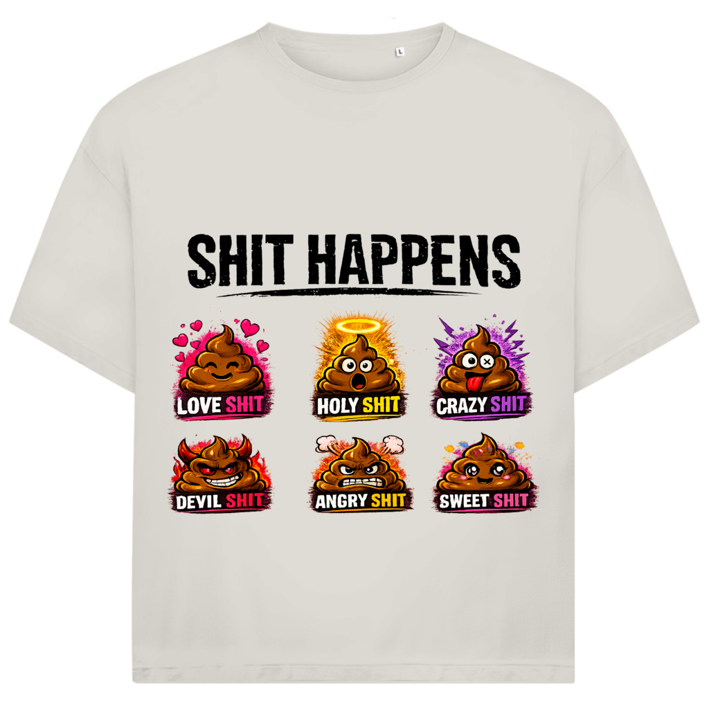 Jack and Jones Oversize T-Shirt mit Motiv: Shit Happens