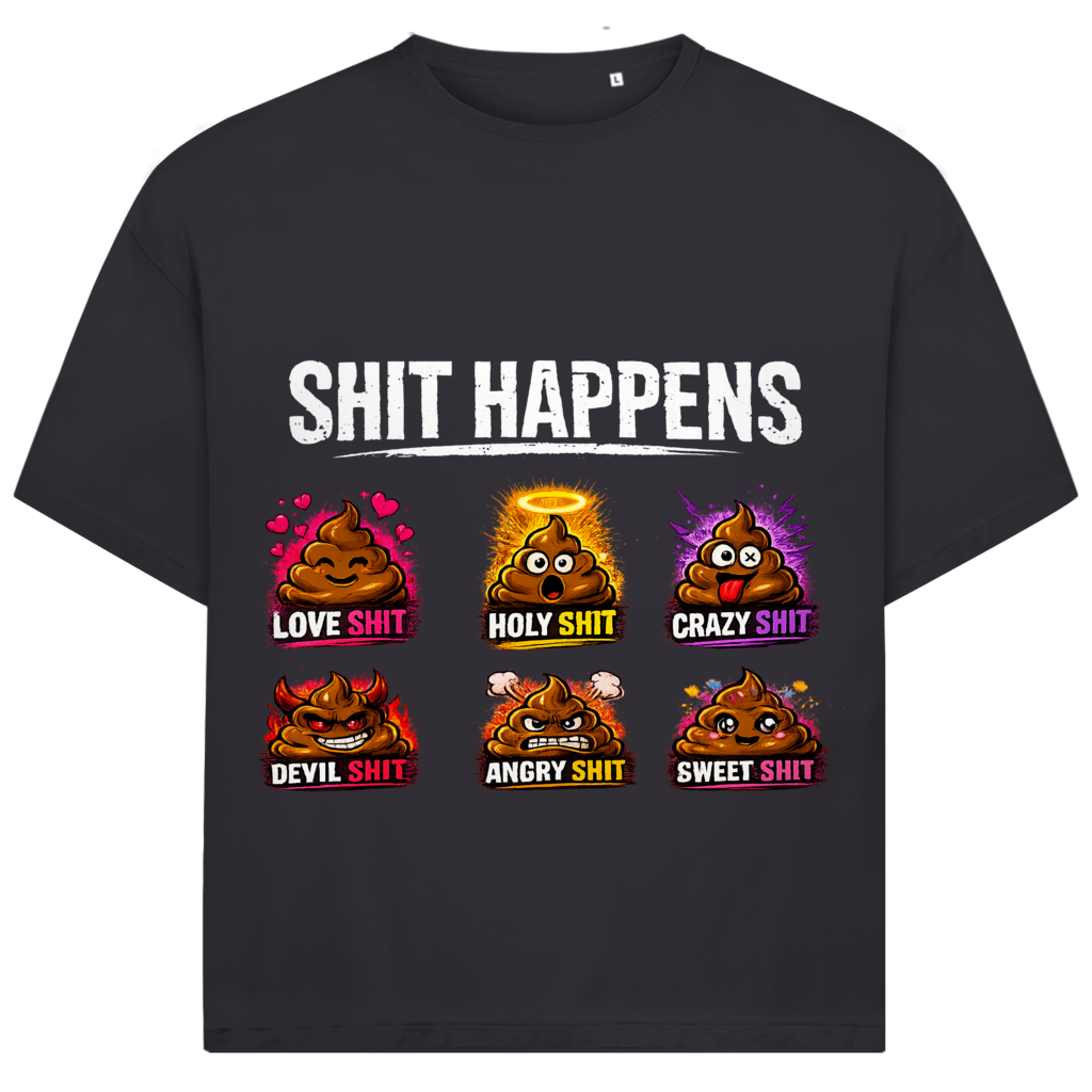 Jack and Jones Oversize T-Shirt mit Motiv: Shit Happens
