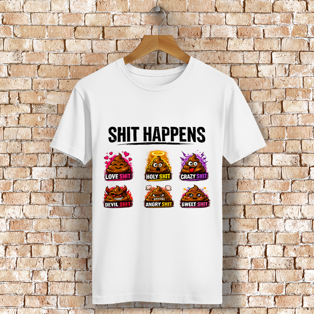ST/ST Rocker T-Shirt mit Motiv: Shit Happens
