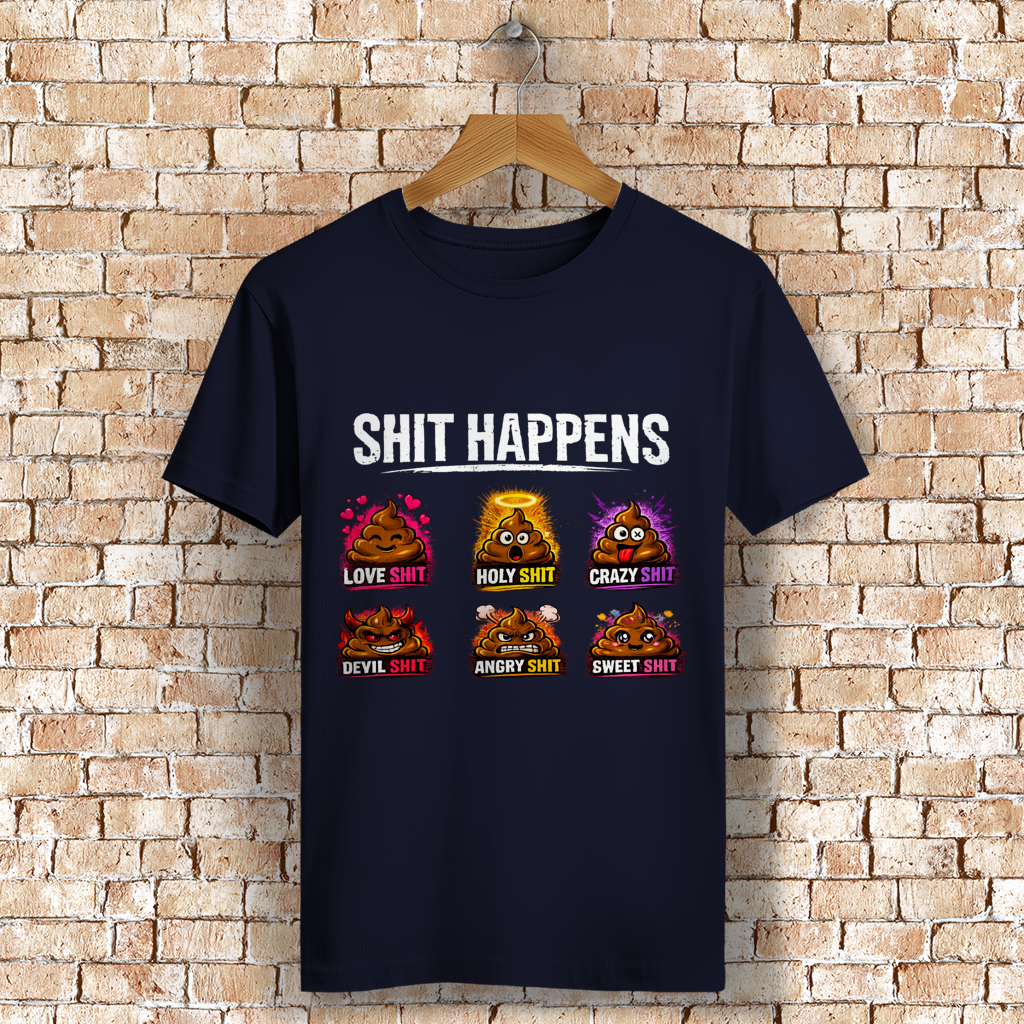 ST/ST Rocker T-Shirt mit Motiv: Shit Happens