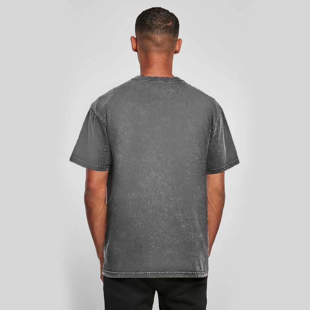 Oversize Washed T-Shirt Stonebreak-Möve-Mittelfinger