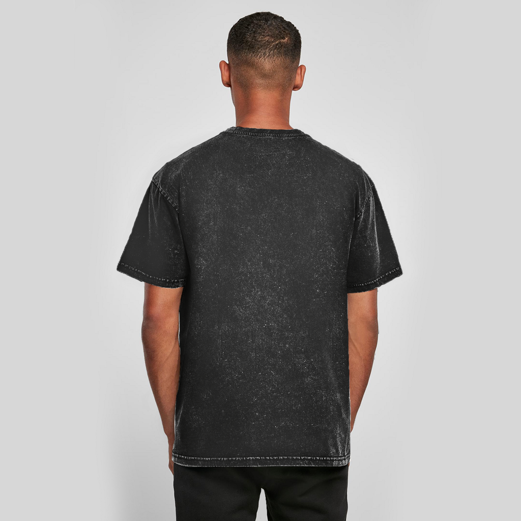 Oversize Washed T-Shirt Stonebreak-Möve-Mittelfinger