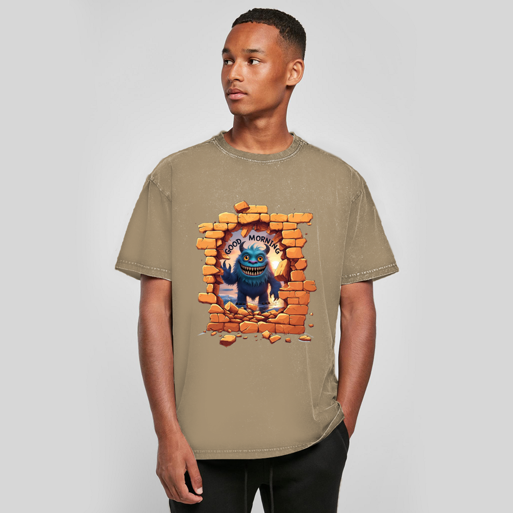 Oversize Washed T-Shirt Stonebreak-Monster-Good-Morning