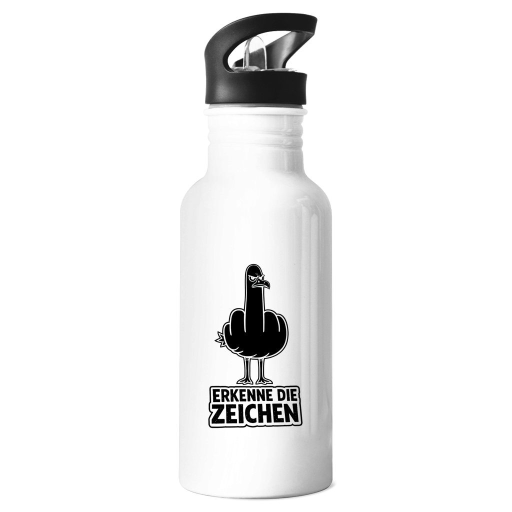 Edelstahl-Trinkflasche Möve mit Motiv: erkenne die Zeichen