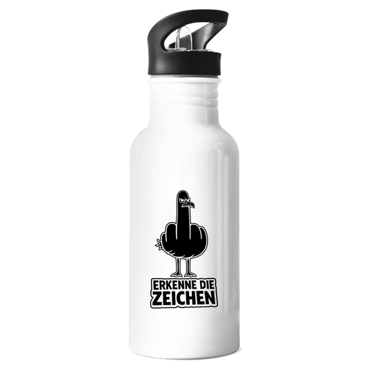 Edelstahl-Trinkflasche Möve mit Motiv: erkenne die Zeichen