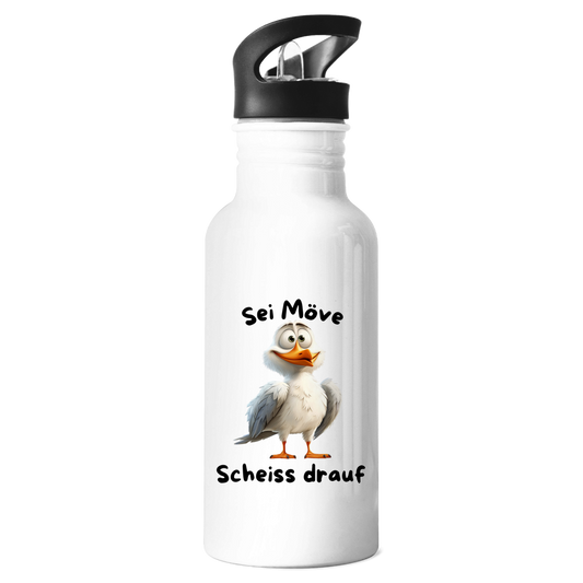 Edelstahl-Trinkflasche Möve mit Motiv: Scheiß drauf