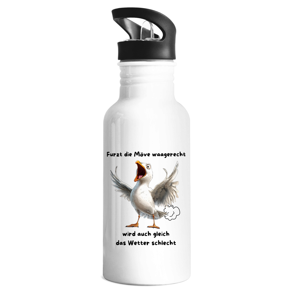 Edelstahl-Trinkflasche Möve mit Motiv: furzt die Möve