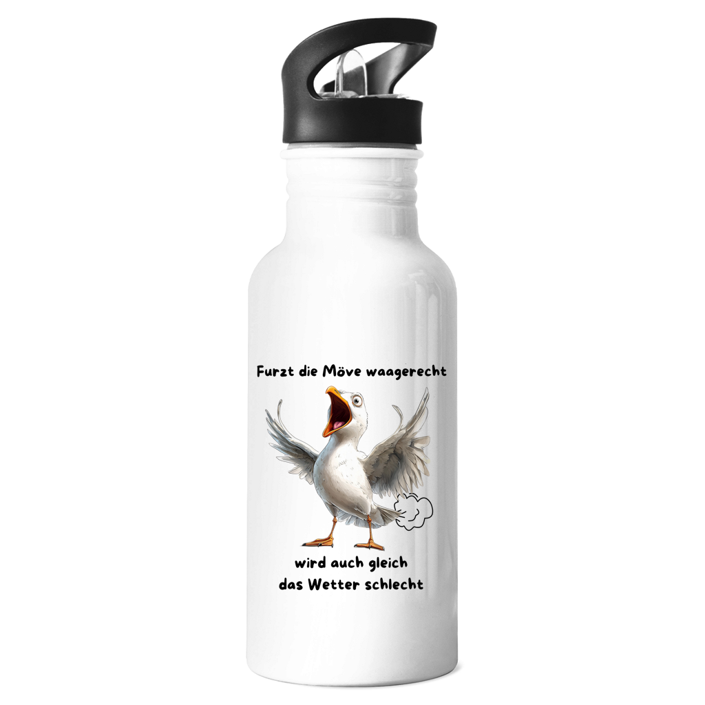 Edelstahl-Trinkflasche Möve mit Motiv: furzt die Möve
