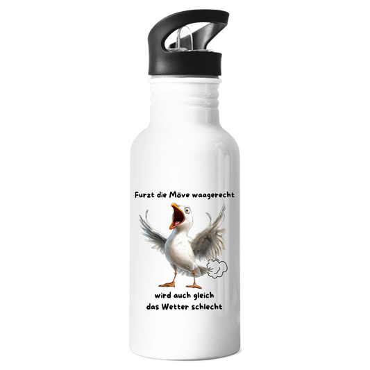 Edelstahl-Trinkflasche Möve mit Motiv: furzt die Möve
