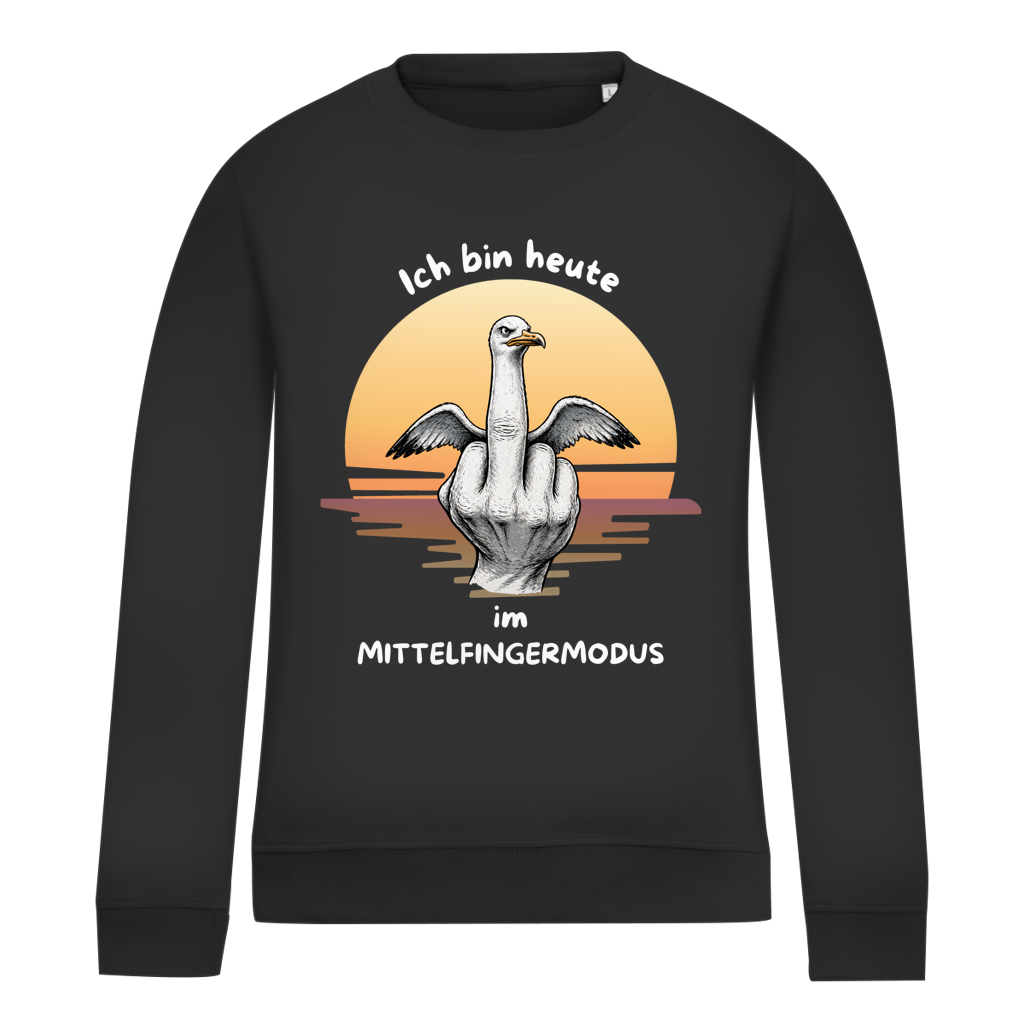 Damen Sweatshirt Möve mit Motiv: Mittelfingermodus
