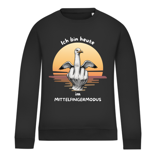 Damen Sweatshirt Möve mit Motiv: Mittelfingermodus