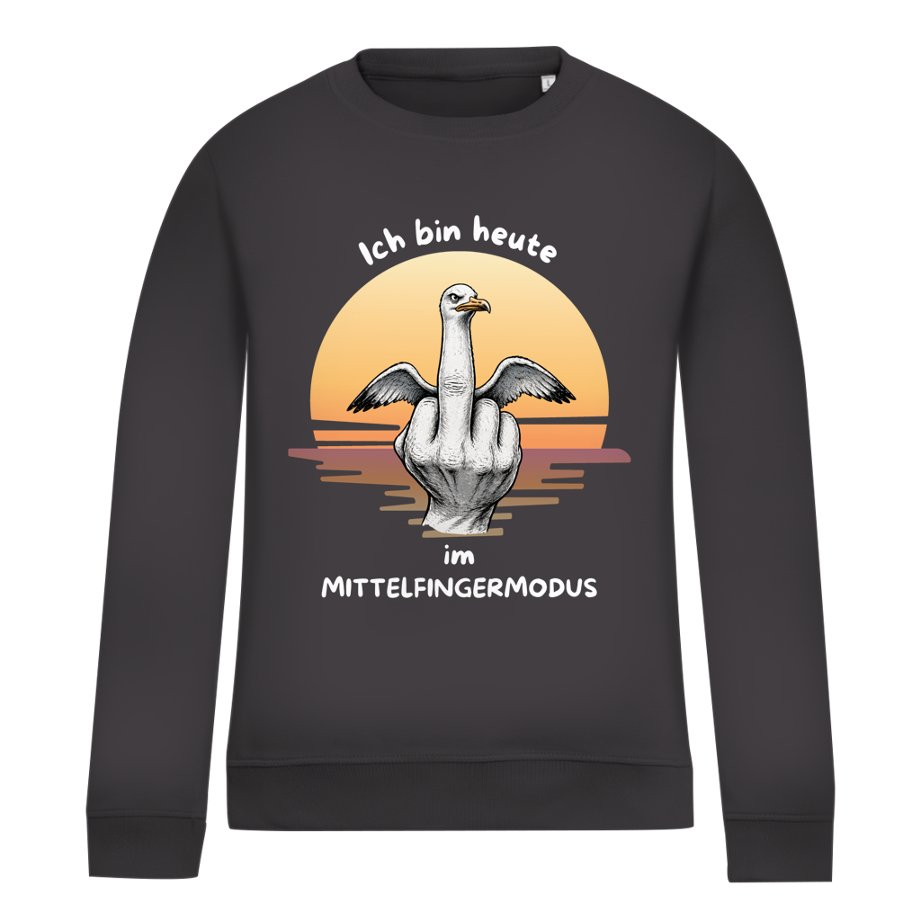 Damen Sweatshirt Möve mit Motiv: Mittelfingermodus