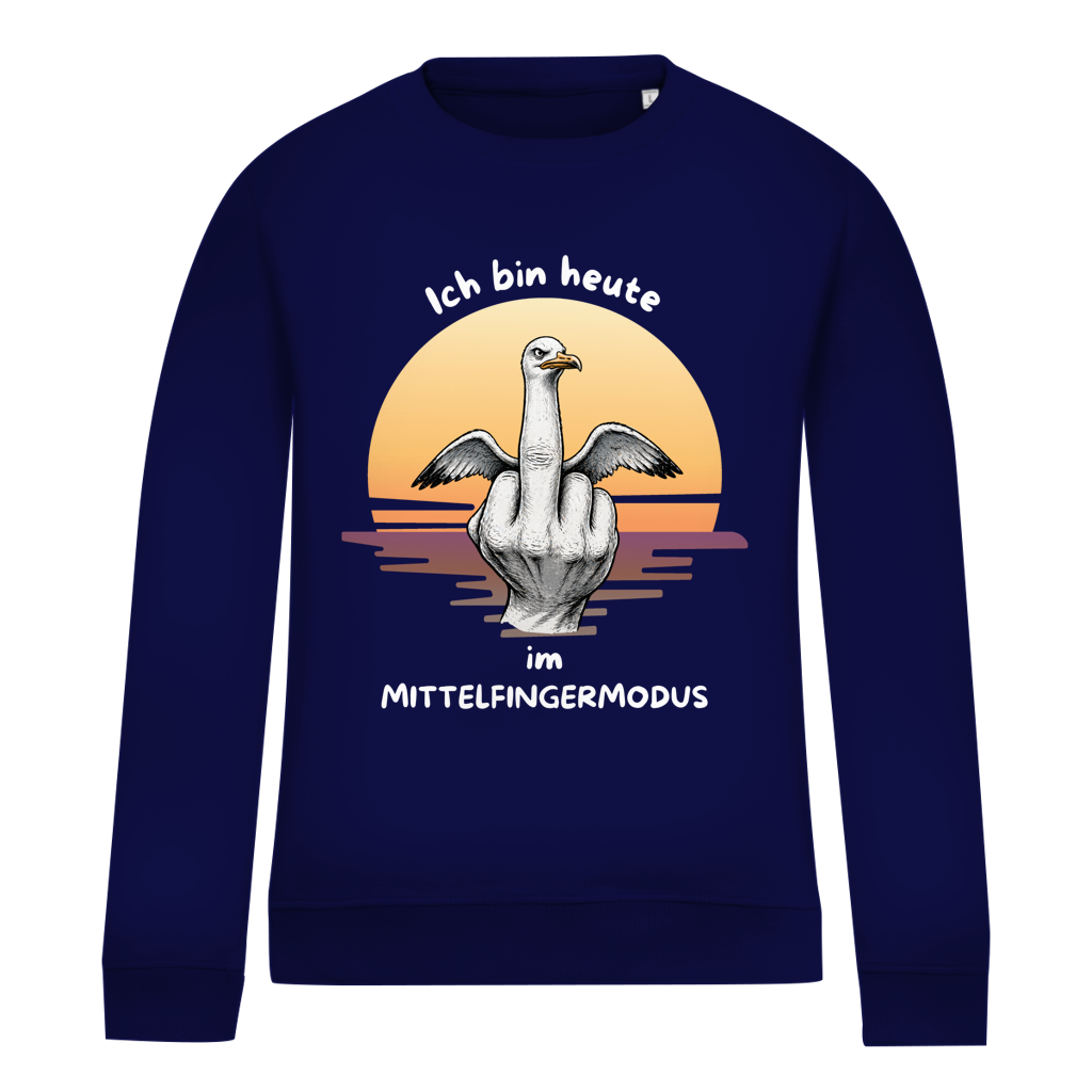 Damen Sweatshirt Möve mit Motiv: Mittelfingermodus
