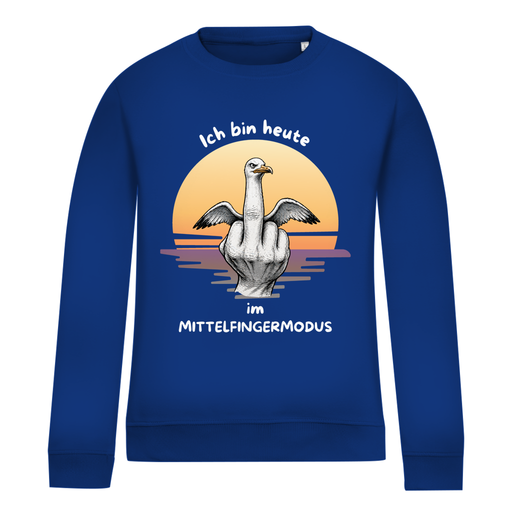 Damen Sweatshirt Möve mit Motiv: Mittelfingermodus