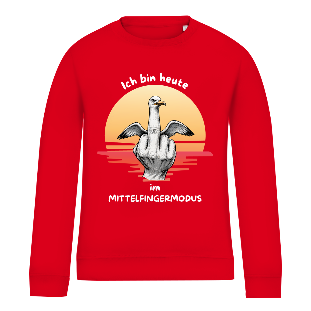 Damen Sweatshirt Möve mit Motiv: Mittelfingermodus