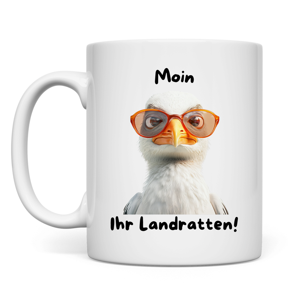 Tasse Möve mit Motiv: moin