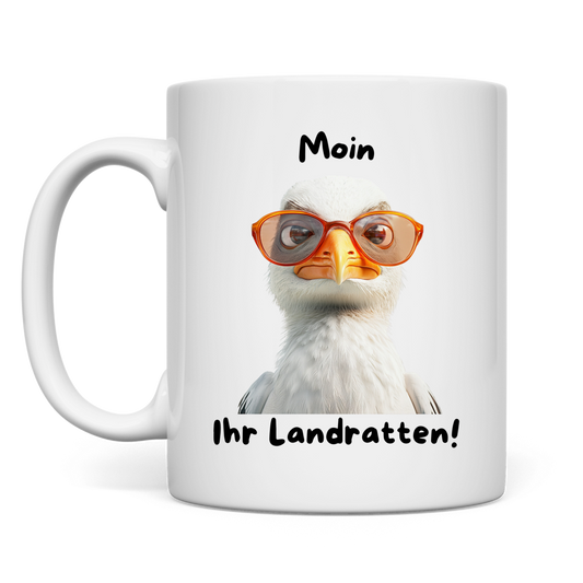 Tasse Möve mit Motiv: moin