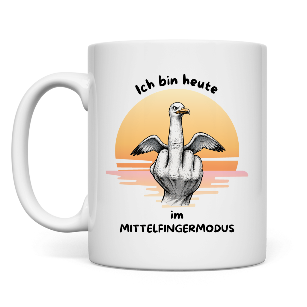 Tasse Möve mit Motiv: Mittelfingermodus