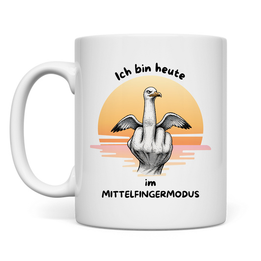 Tasse Möve mit Motiv: Mittelfingermodus