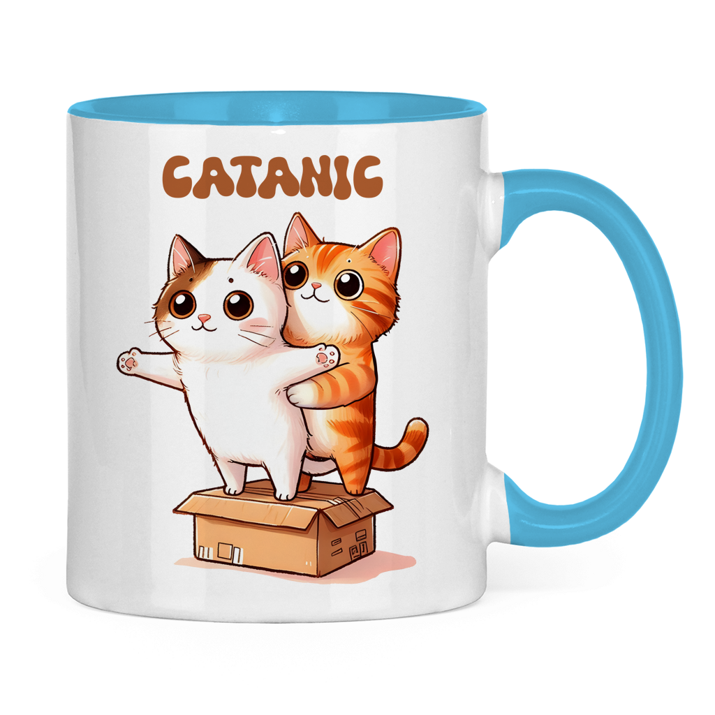Tasse zweifarbig mit Katzen Motiv:Catanic