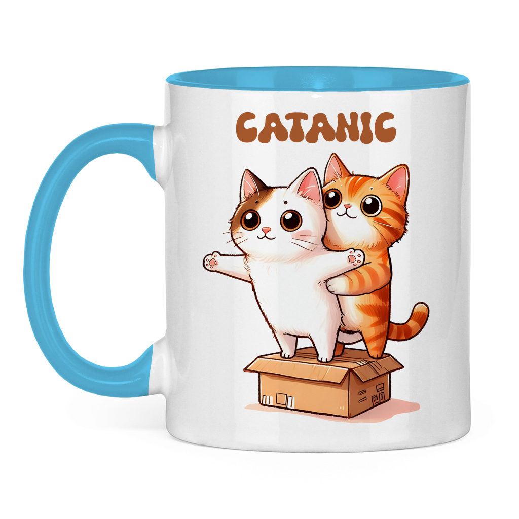 Tasse zweifarbig mit Katzen Motiv:Catanic