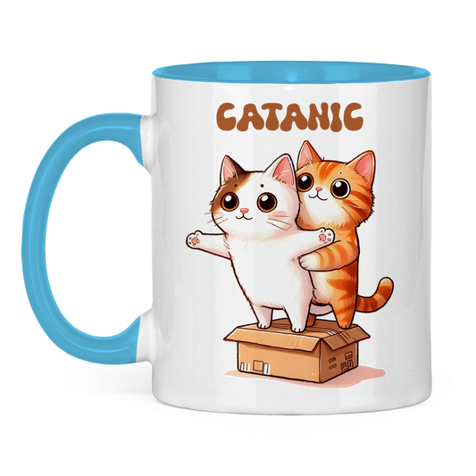 Tasse zweifarbig mit Katzen Motiv:Catanic