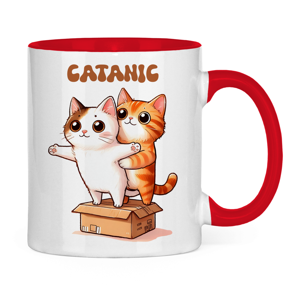 Tasse zweifarbig mit Katzen Motiv:Catanic