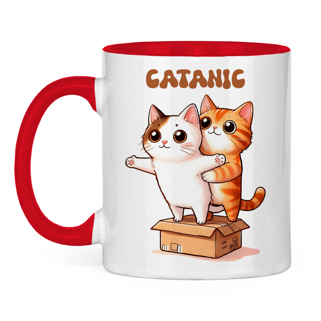 Tasse zweifarbig mit Katzen Motiv:Catanic
