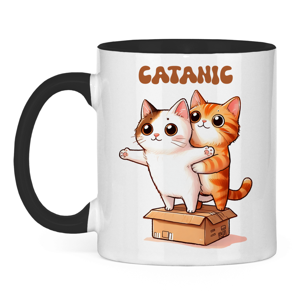 Tasse zweifarbig mit Katzen Motiv:Catanic