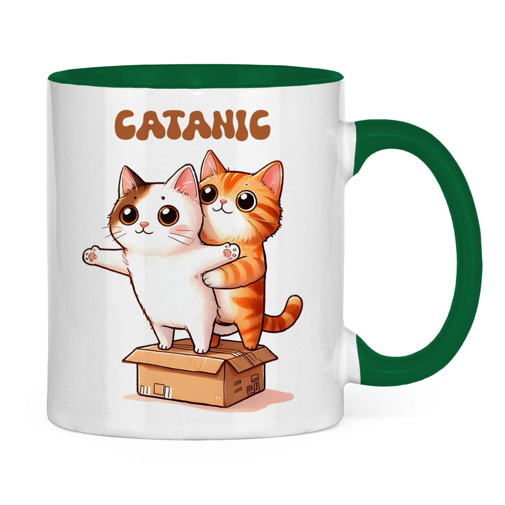 Tasse zweifarbig mit Katzen Motiv:Catanic