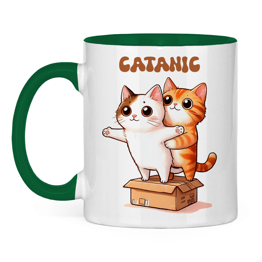 Tasse zweifarbig mit Katzen Motiv:Catanic